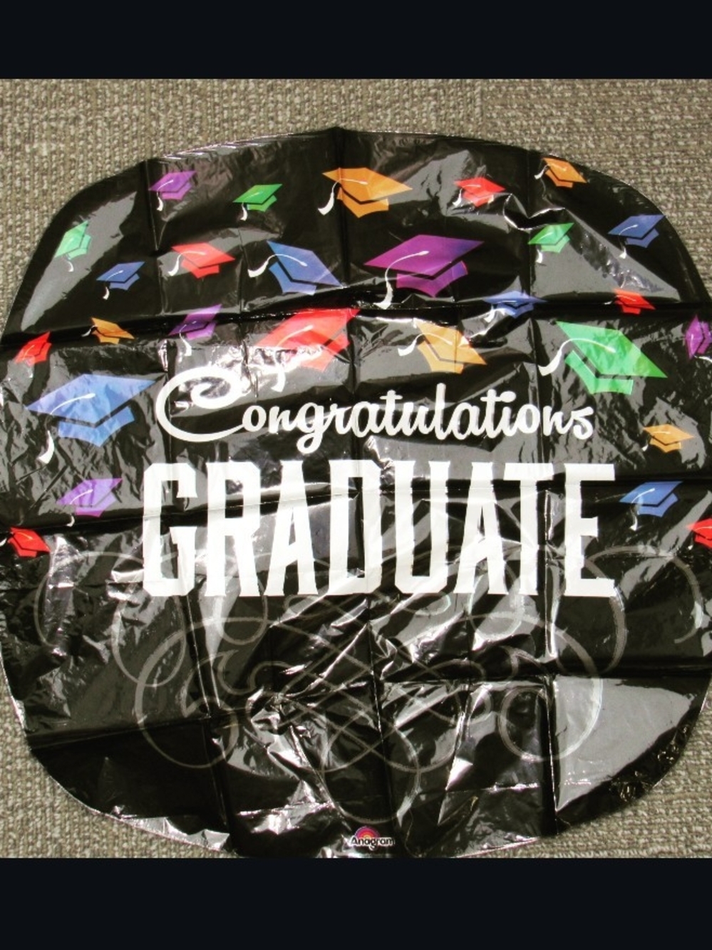 Graduation Mylar Balloon - Congratulations Graduate (Black)